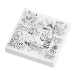 Emilia papieren servetten 33x33 cm 20-pack, Zwart-wit