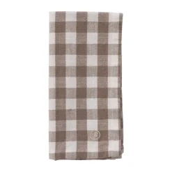 Ernst geruite servet 40x40 cm, Greige-wit