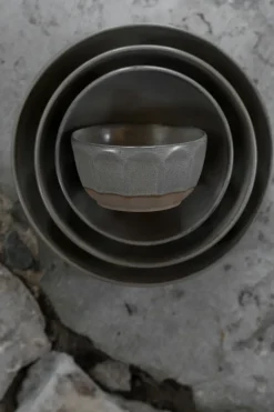 Ernst schaal steengoed, Grijs-naturel, Ø16 cm