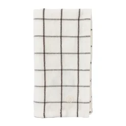 Ernst servet groot geruit 40x40 cm, Wit-bruin