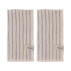 Ernst servetten 2-pack gestreept 40x40 cm, Blauw-beige