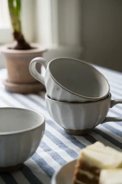 Ernst tafelkleed gestreept 145x300 cm, Blauw-wit