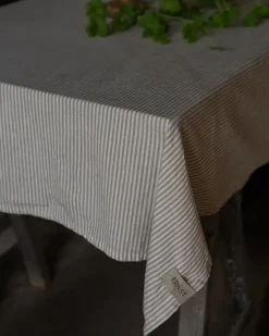 Ernst tafelkleed smalle strepen 145x300 cm, Beige-wit