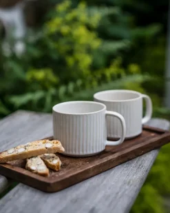 Ernst theekop geribbeld 36 cl, Naturel wit