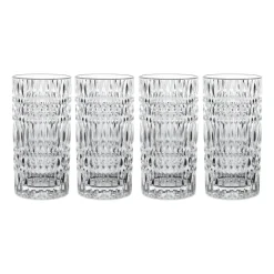 Ethno longdrinksglas 43,4 cl 4-pack, Transparant