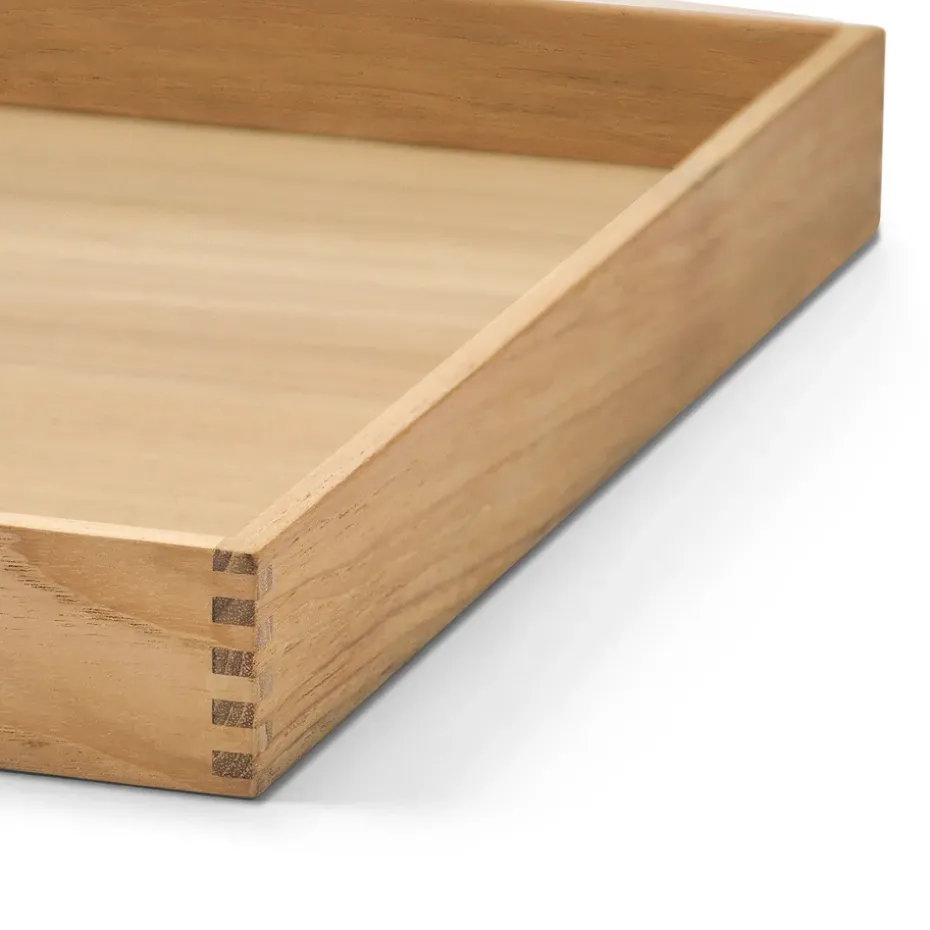 Even teakhouten dienblad square L, Nupo lemon sorbet