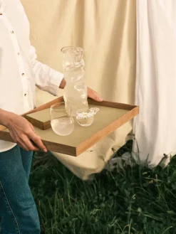 Even teakhouten dienblad square L, Nupo lemon sorbet