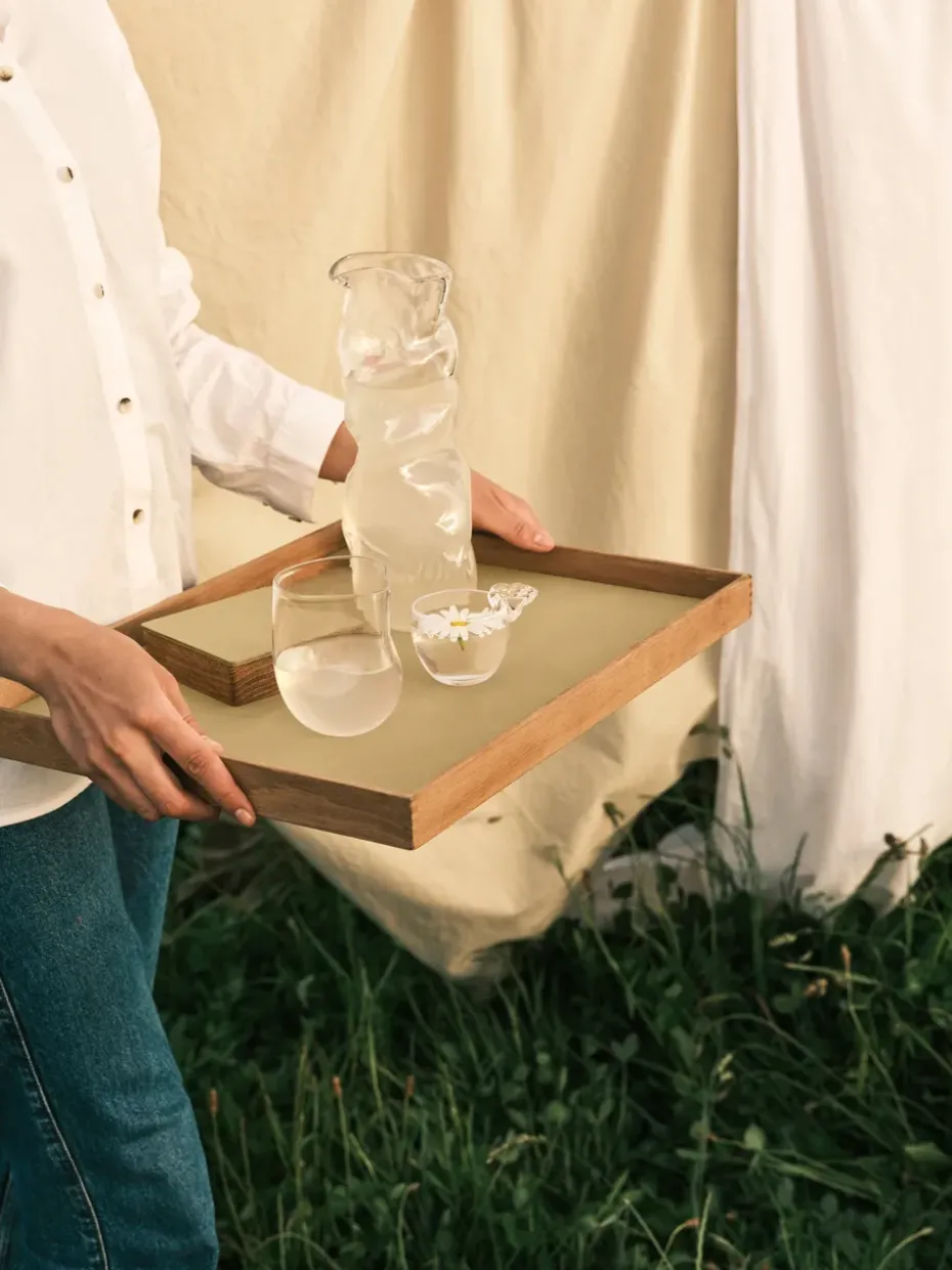 Even teakhouten dienblad square L, Nupo lemon sorbet