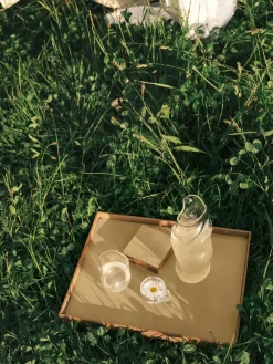 Even teakhouten dienblad square L, Nupo lemon sorbet