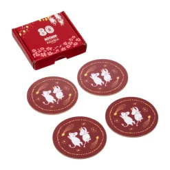 Feestelijke momenten glazenonderzetters 4-pack, Ø9 cm