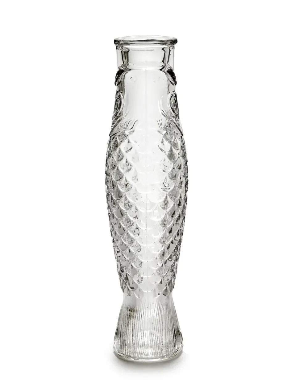 Fish & Fish glazen fles 85 cl, Transparent