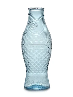 Fish & Fish glazen fles 85 cl, Light blue