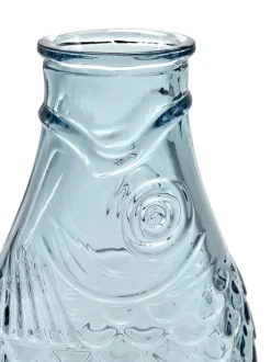 Fish & Fish glazen fles 85 cl, Light blue