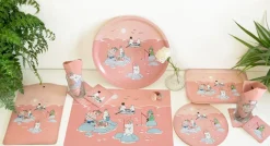 Fiske Moomin zomer 2022 dienblad 20x27 cm, Roze