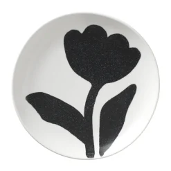 Flora bord Ø15 cm, Black-off white