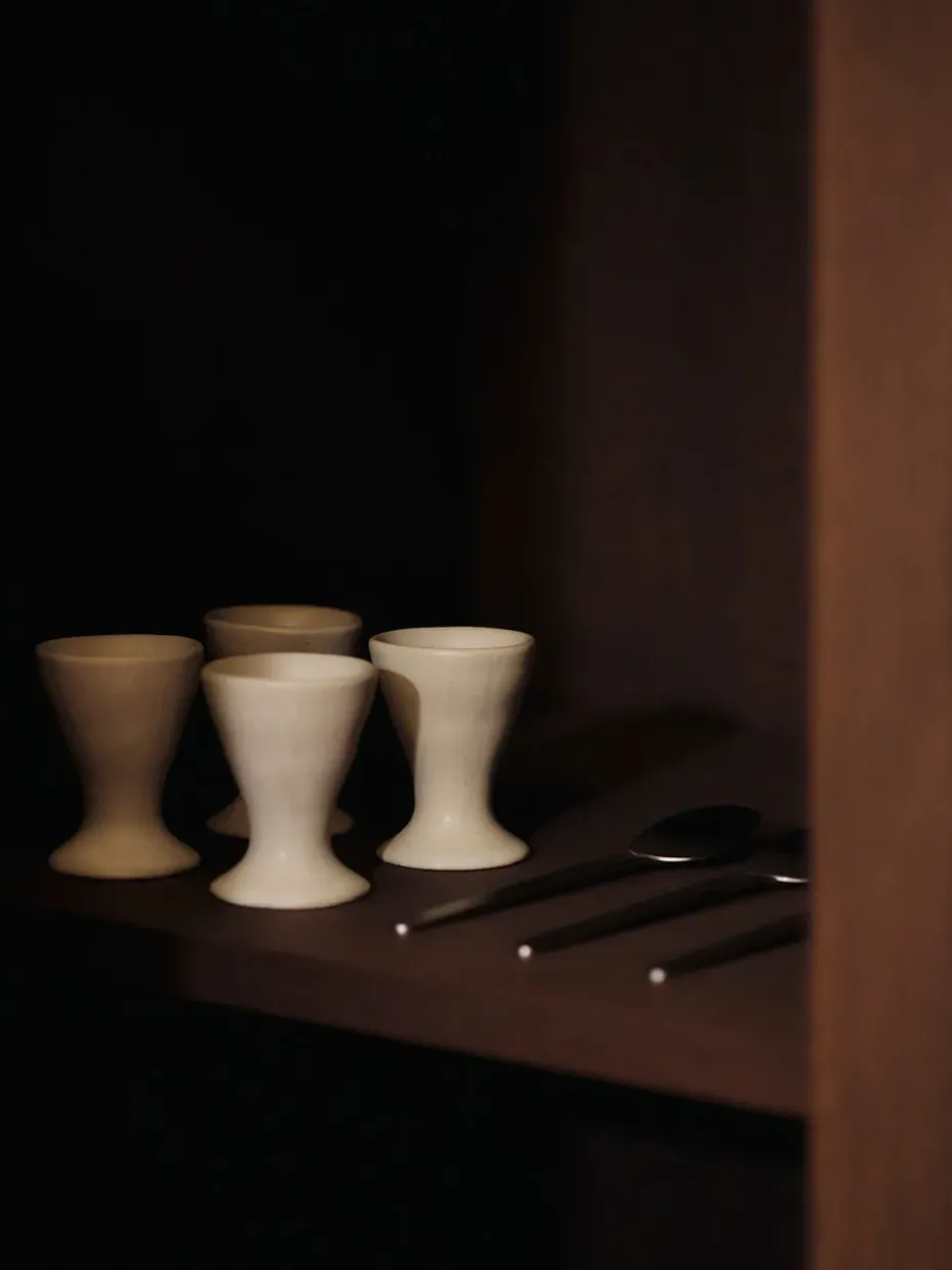 Flow eierdop 2-pack, Off-white speckle