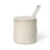 Flow jampot met lepel, Off-white speckle