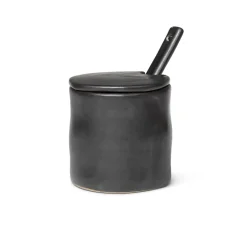 Flow jampot met lepel, Zwart