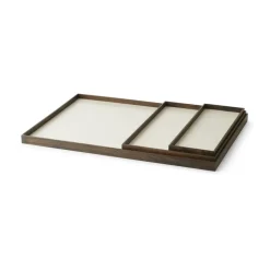 Frame dienblad large 35,5x50,6 cm, Gerookt eikenhout-beige