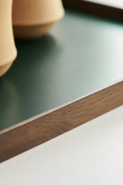 Frame dienblad large 35,5x50,6 cm, Gerookt eikenhout-groen