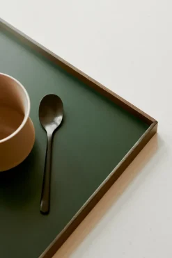 Frame dienblad large 35,5x50,6 cm, Gerookt eikenhout-groen