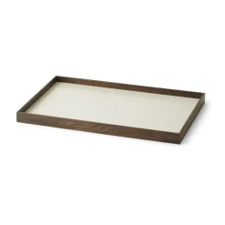 Frame dienblad medium 23x34 cm, Gerookt eikenhout-beige