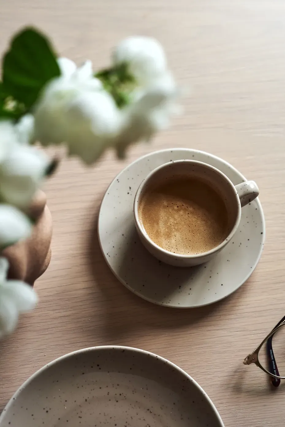 Freckle kop met schotel 26 cl, Beige