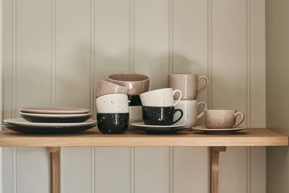 Freckle kop met schotel 26 cl, Beige