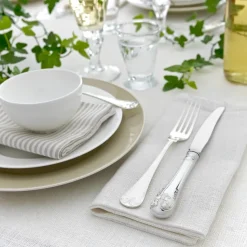 Gammal Fransk dinervork zilver, 20 cm