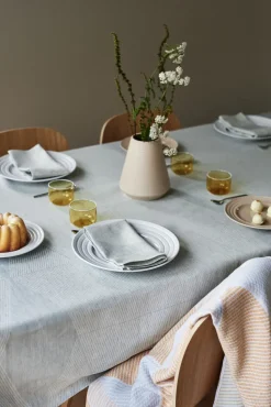 Geometric tafelkleed 147x250 cm, Blauw-wit