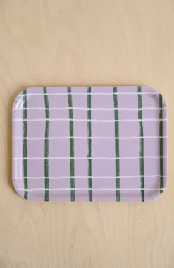 Geruite dienblad 20x27 cm, Mix