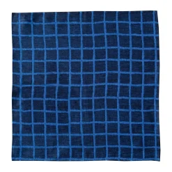 Geruite jacquardgeweven servet 2-pack, Blue-black