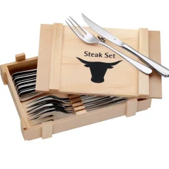 Geschenkidee grillbestek 12-delig, Roestvrij staal