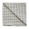 Gingham geruit linnen servet 45x45 cm, Natural