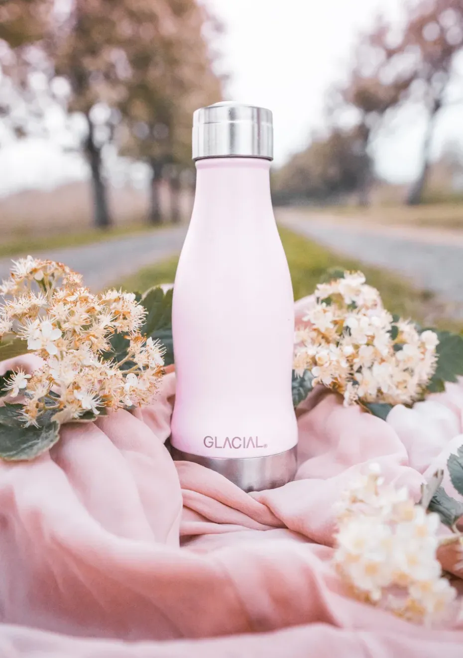 Glacial waterfles 280 ml, Matte pink powder