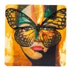Golden Butterfly onderzetter 9x9 cm, Orange-black