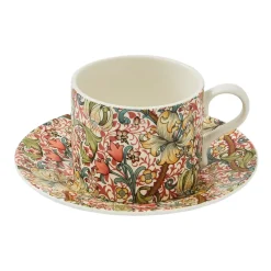 Golden Lily theekop met schotel 28 cl, Multi