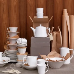 Grand Cru theekop met schotel, wit