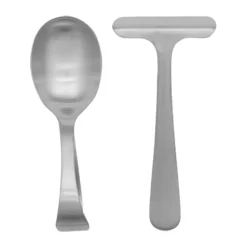 Grand Prix kinderbestek en slabbetje 3-delig, Matte steel