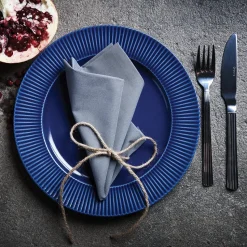 Groovy bord Ø 27 cm, Blauw