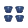 Groovy eierdop 4-pack, Blue stoneware