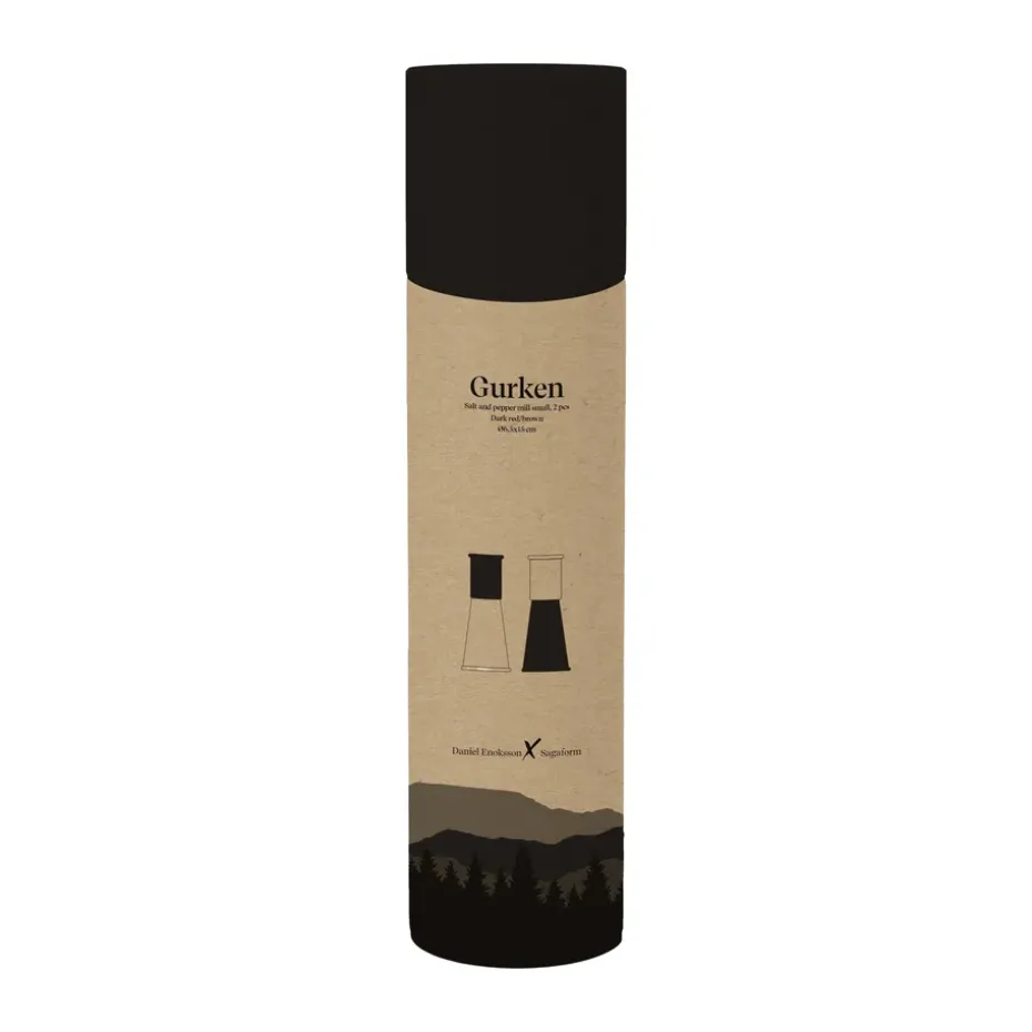 Gurken zout- en pepermolen klein 2 delen, Zwart-bruin