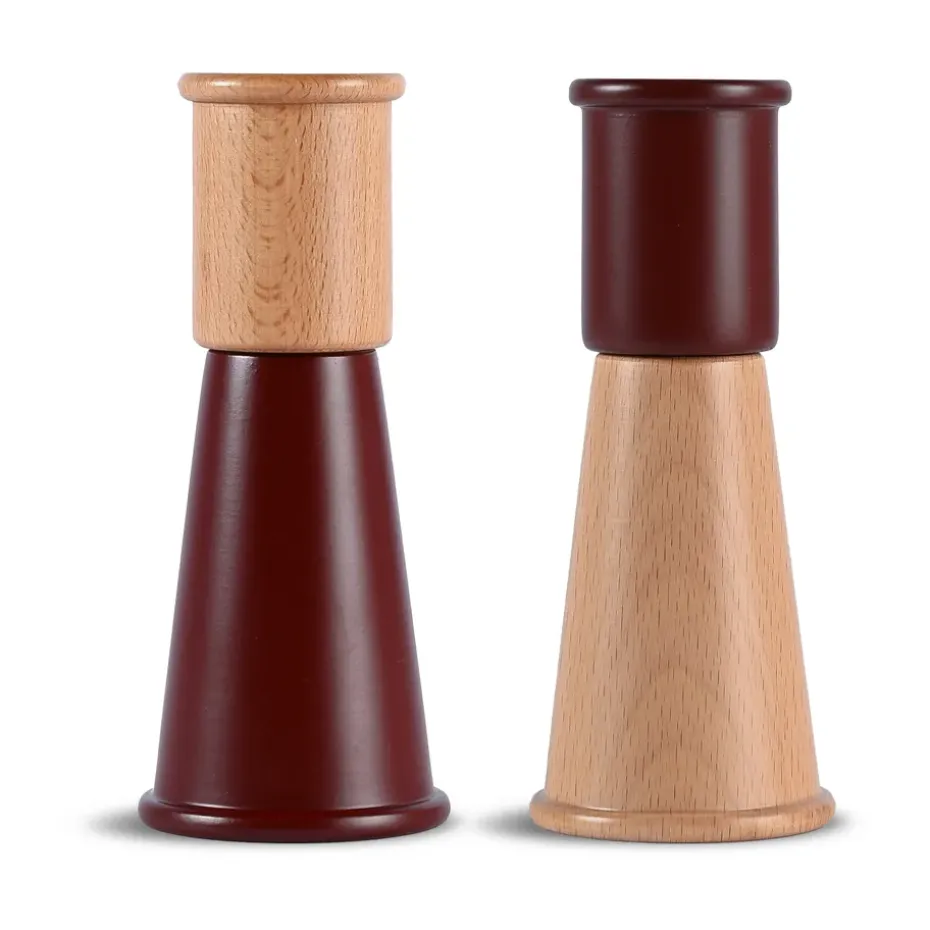 Gurken zout- en pepermolen klein 2 delen, Rood-bruin