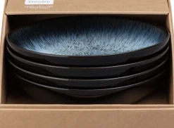 Halo pastabord 22 cm 4-pack, Blauw-grijs-zwart