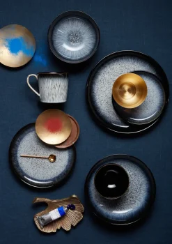 Halo pastabord 22 cm 4-pack, Blauw-grijs-zwart