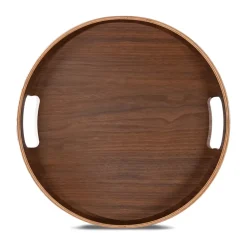 Hanna dienblad rond Ø35 cm, Donkerbruin