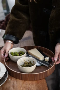 Hanna dienblad rond Ø35 cm, Donkerbruin