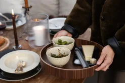 Hanna dienblad rond Ø35 cm, Donkerbruin