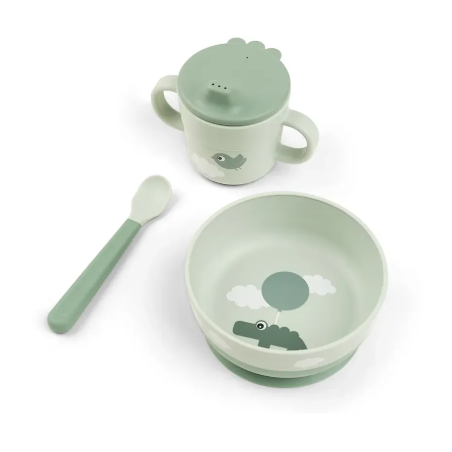 Happy Clouds foodie first meal serviesset 3-delig, Green