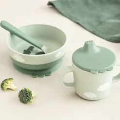 Happy Clouds foodie first meal serviesset 3-delig, Green